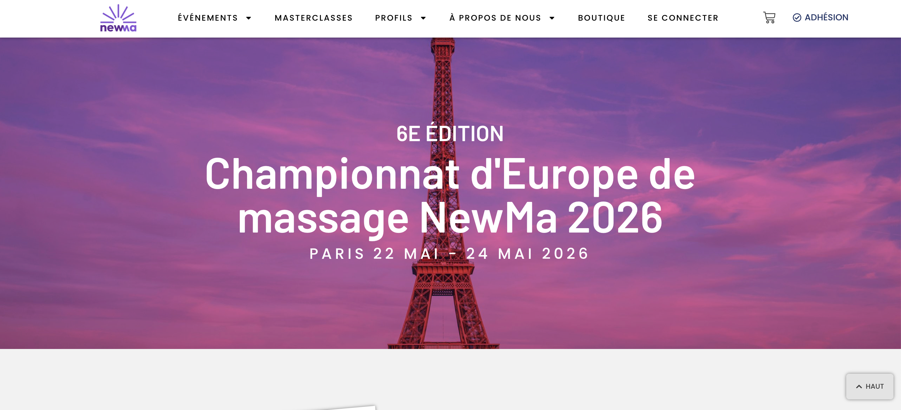 NewMa Euro Massage Championship 2026 : L'élite du massage à Paris du 22 au 24 mai