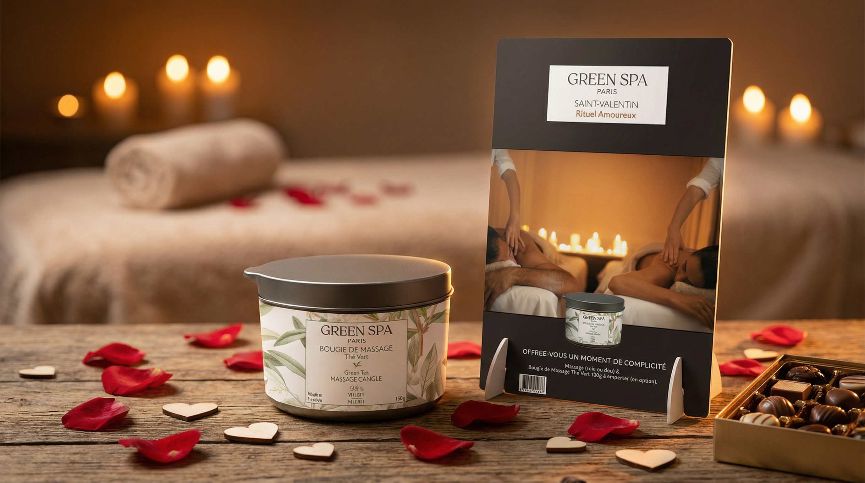 Sinnliche Massagekerze mit grünem Tee 150 gr