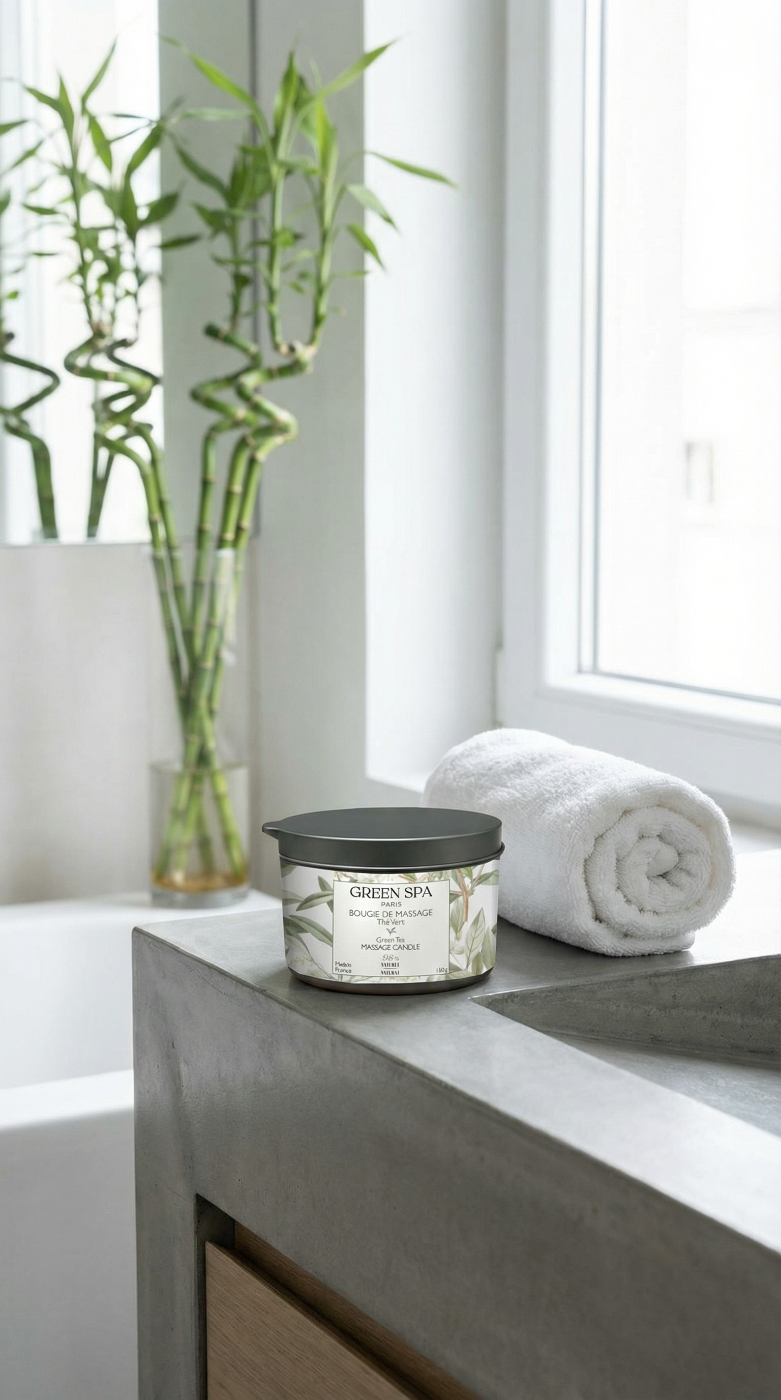 Sinnliche Massagekerze mit grünem Tee 150 gr