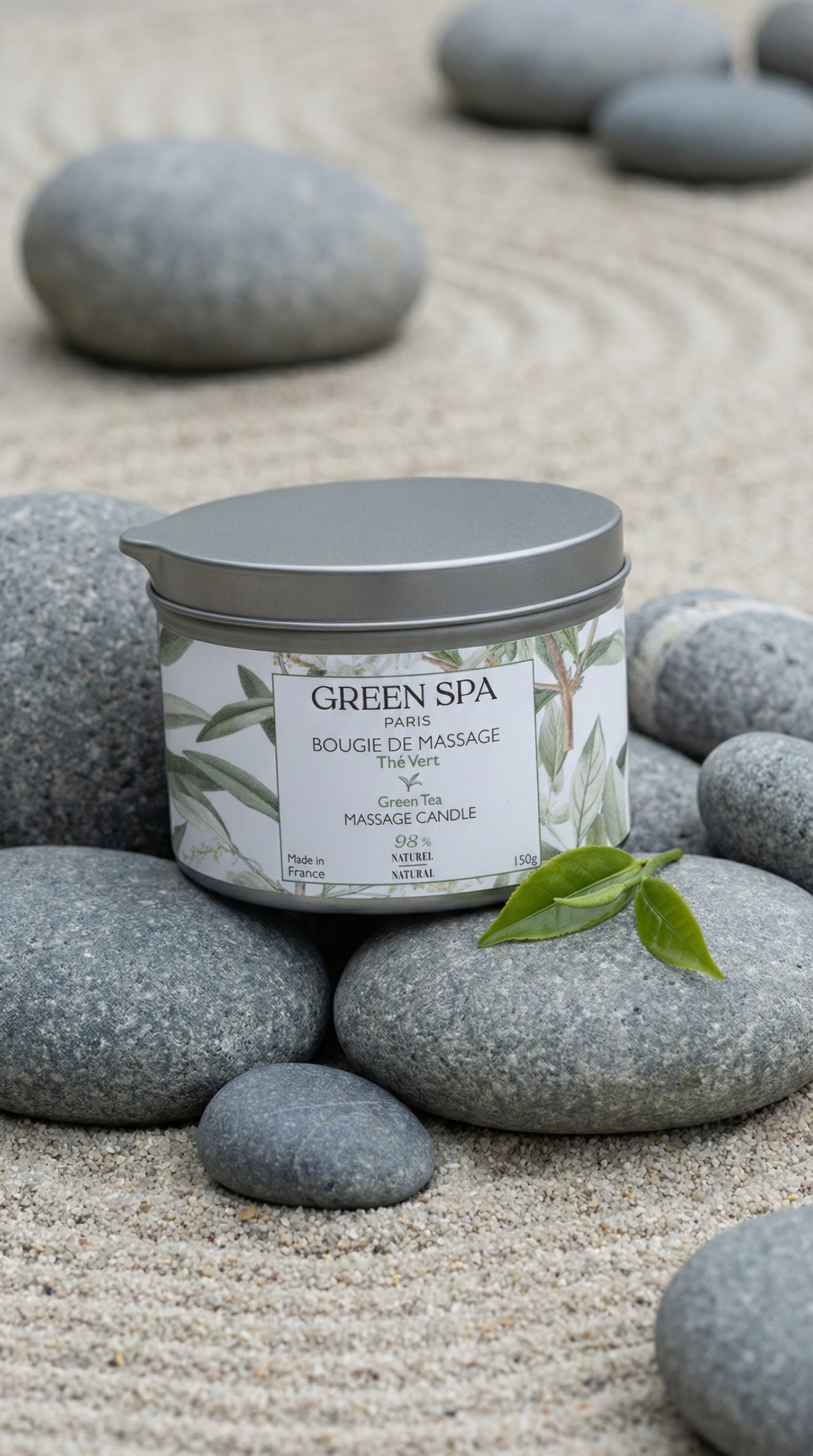 Sinnliche Massagekerze mit grünem Tee 150 gr