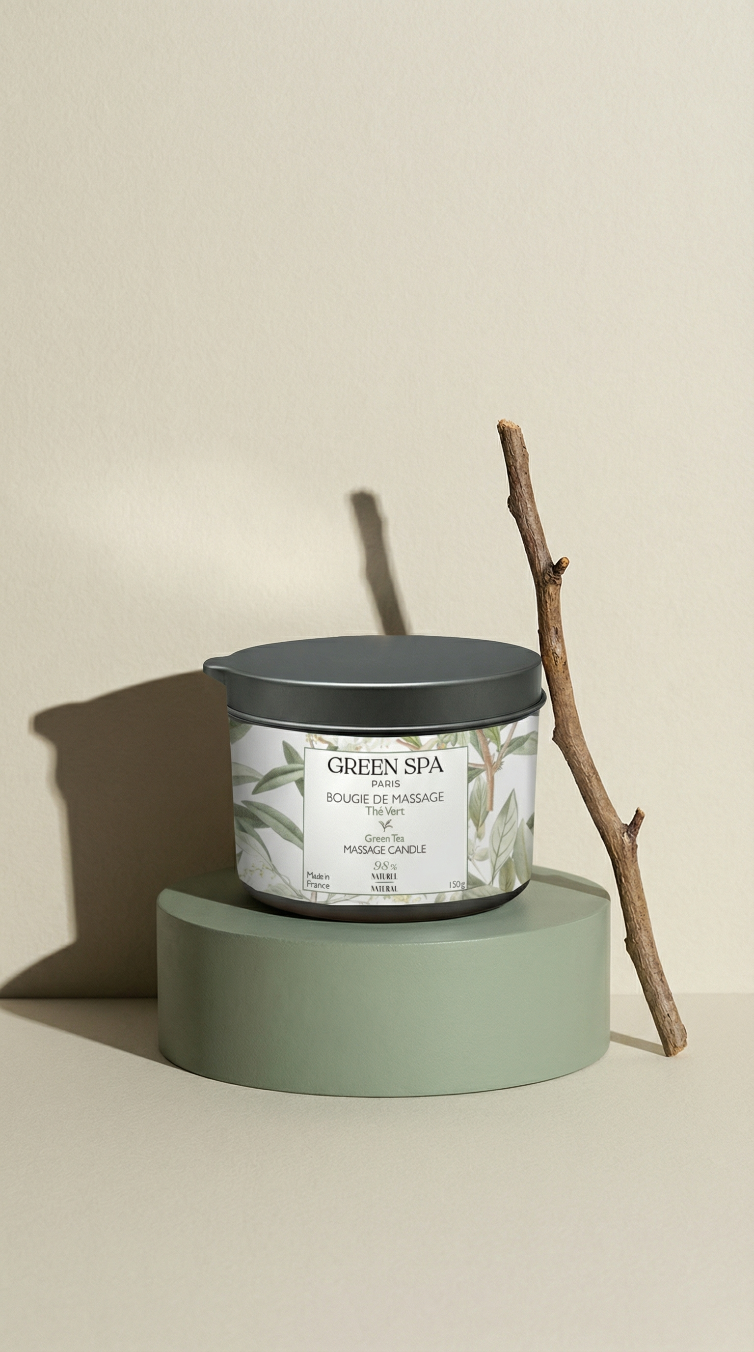 Sinnliche Massagekerze mit grünem Tee 150 gr