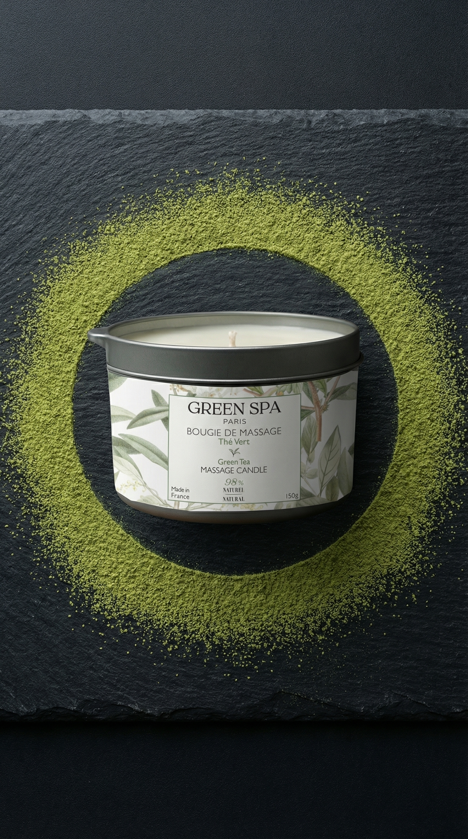 Sinnliche Massagekerze mit grünem Tee 150 gr