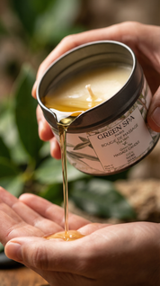 Sinnliche Massagekerze mit grünem Tee 150 gr