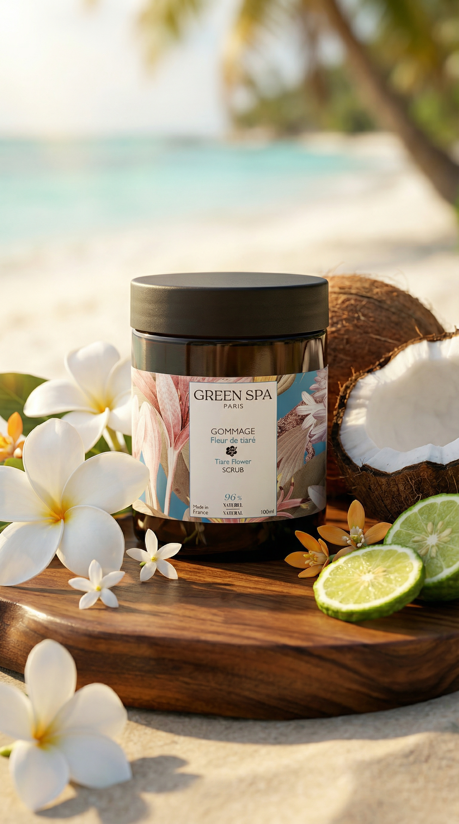 Exfoliante de flores de tiaré