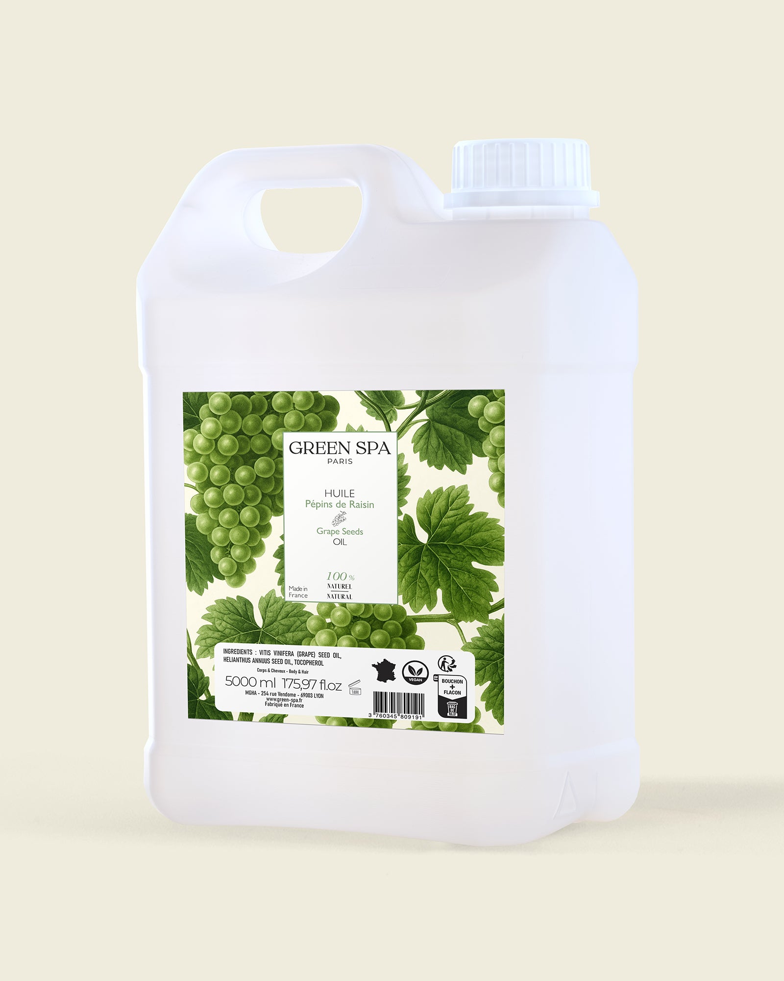 Huile de Pépins de Raisin – Neutre & 100 % Naturelle 5L