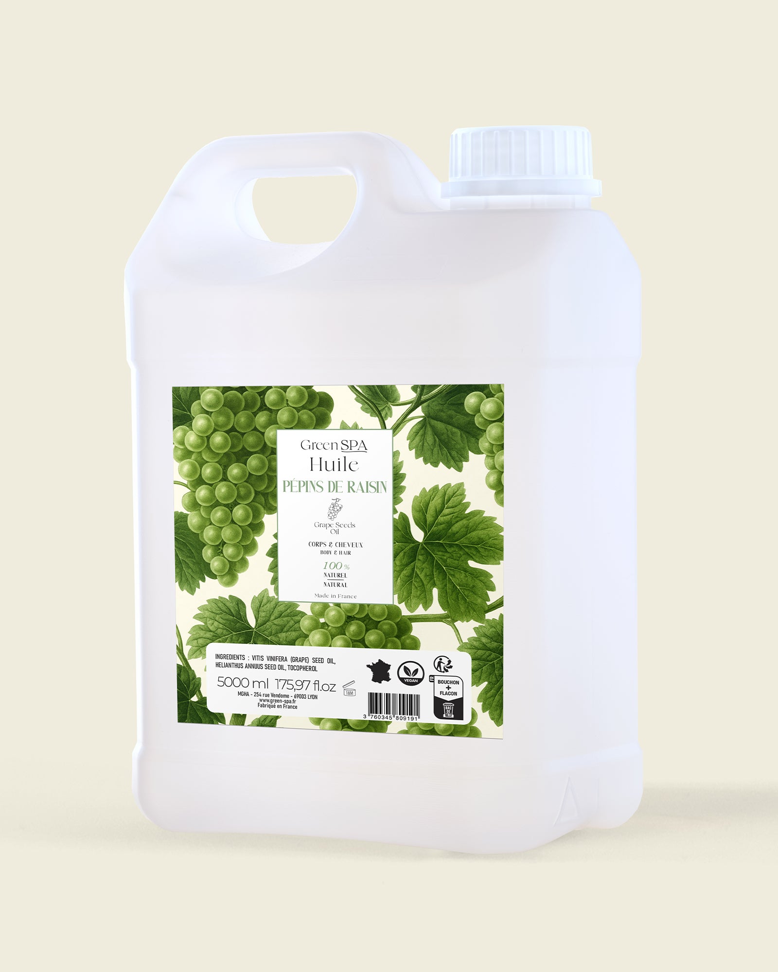 Aceite de semilla de uva: neutral y 100 % natural 5L
